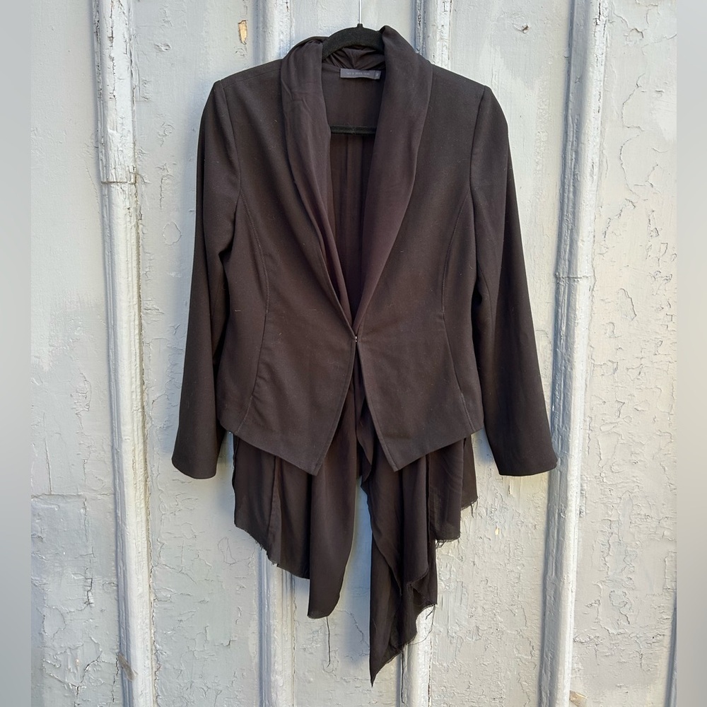 Tiger of Sweden black modern draped scarf  blazer, size M